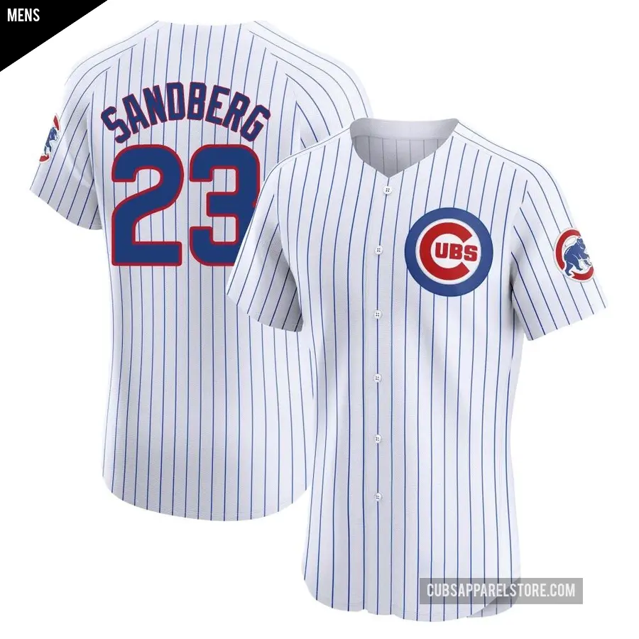 Men's Chicago Cubs ＃23 Ryne Sandberg Elite White Home Jersey