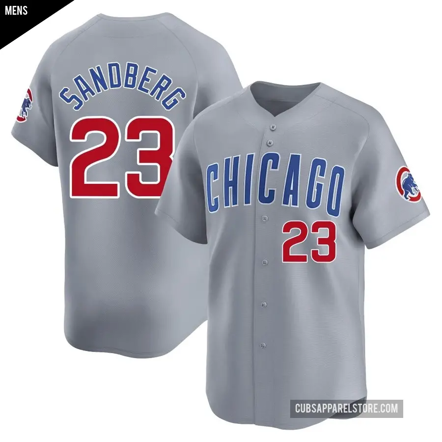 Men's Chicago Cubs ＃23 Ryne Sandberg Limited Gray Road Jersey