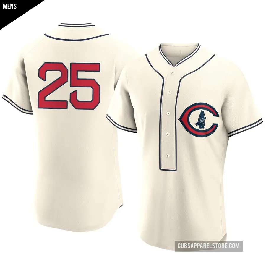 Men's Chicago Cubs ＃25 Moises Ballesteros Authentic Cream 2022 Field Of Dreams Jersey