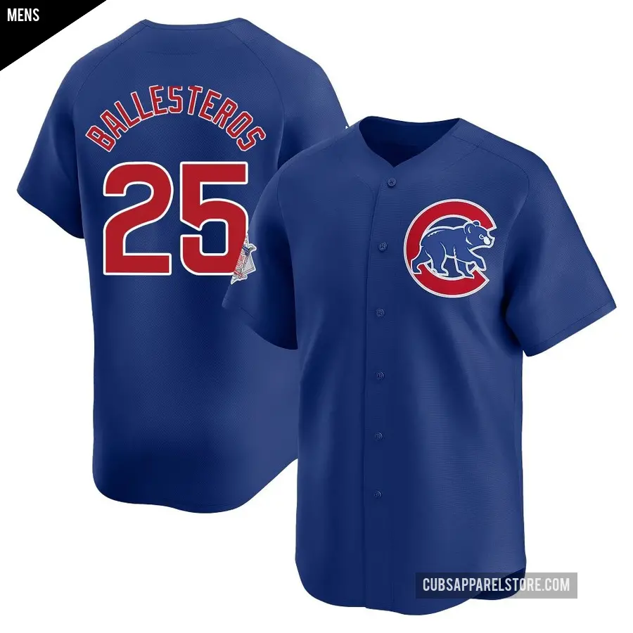 Men's Chicago Cubs ＃25 Moises Ballesteros Limited Royal Alternate Jersey