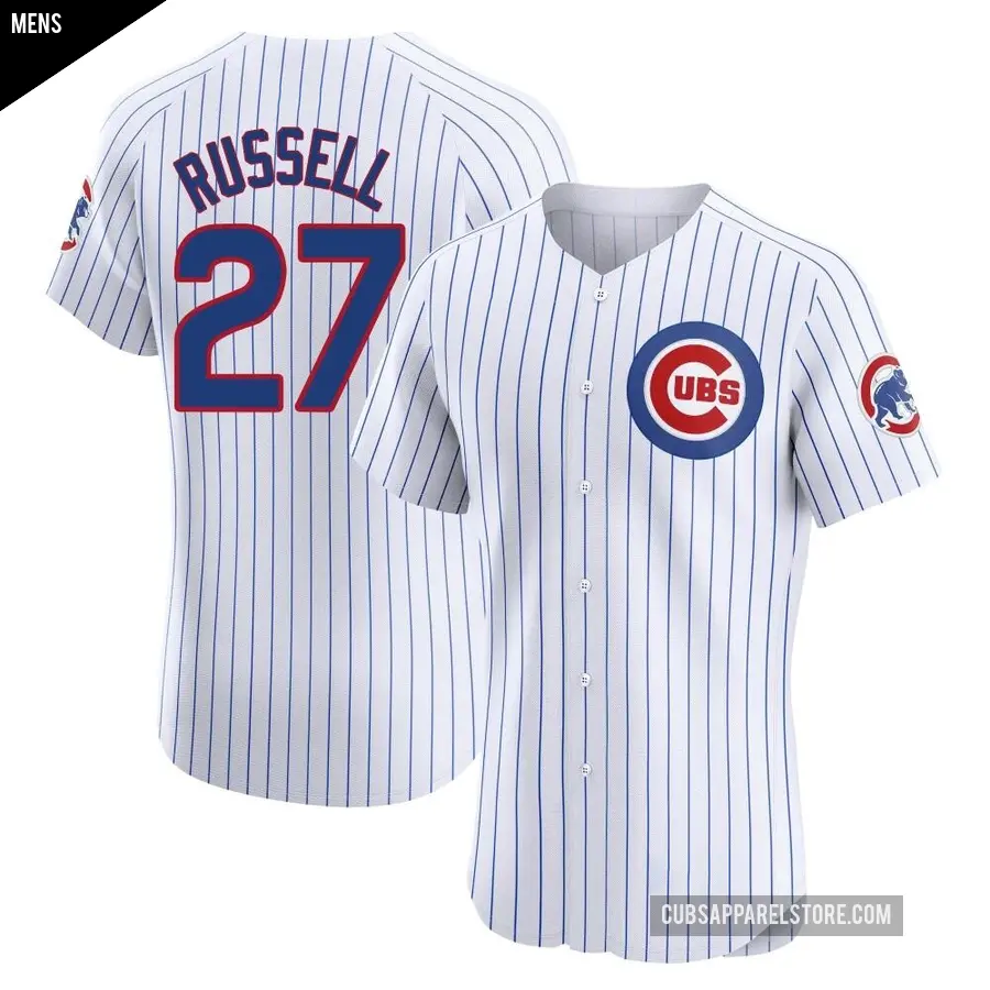 Men's Chicago Cubs ＃27 Addison Russell Elite White Home Jersey