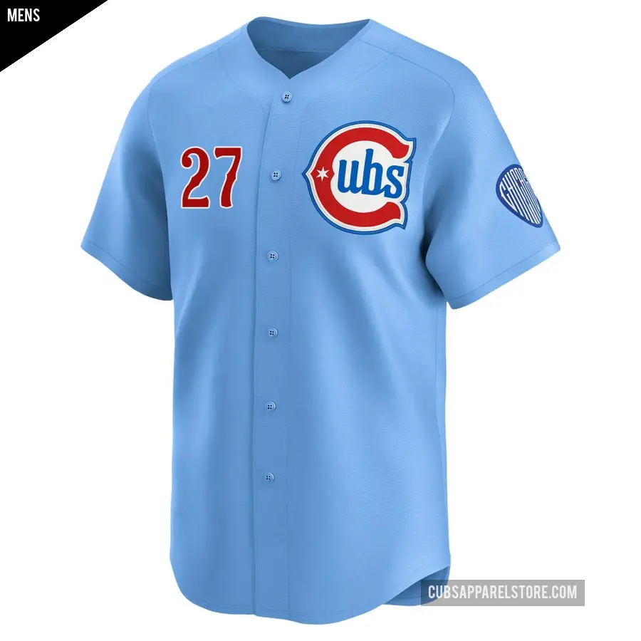 Men&#039;s Chicago Cubs &#65283;27 Addison Russell Limited Royal 2nd Alternate Jersey