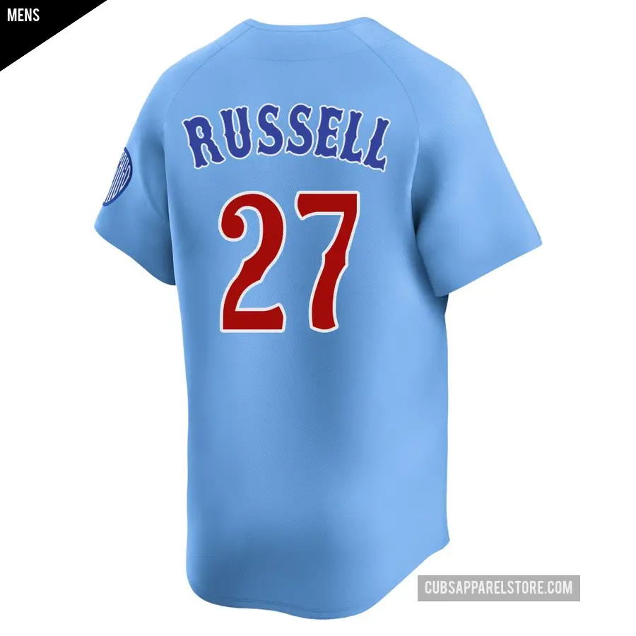 Men&#039;s Chicago Cubs &#65283;27 Addison Russell Limited Royal 2nd Alternate Jersey