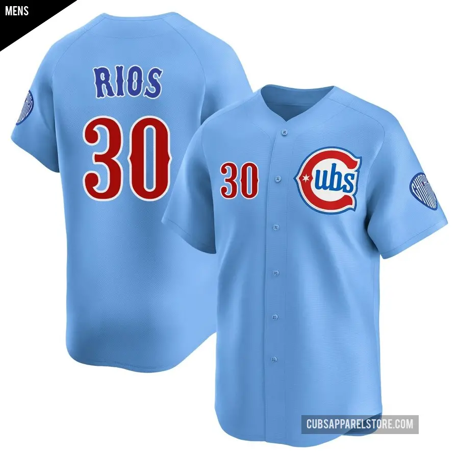 Men's Chicago Cubs ＃30 Edwin Rios Limited Royal 2nd Alternate Jersey