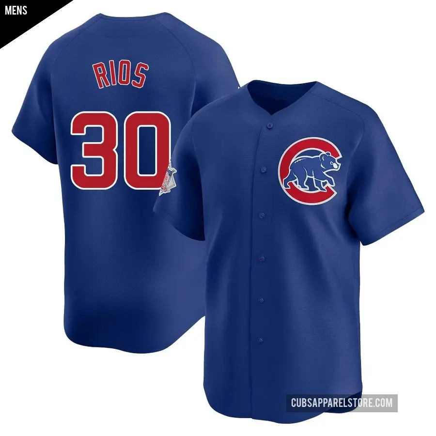Men's Chicago Cubs ＃30 Edwin Rios Limited Royal Alternate Jersey