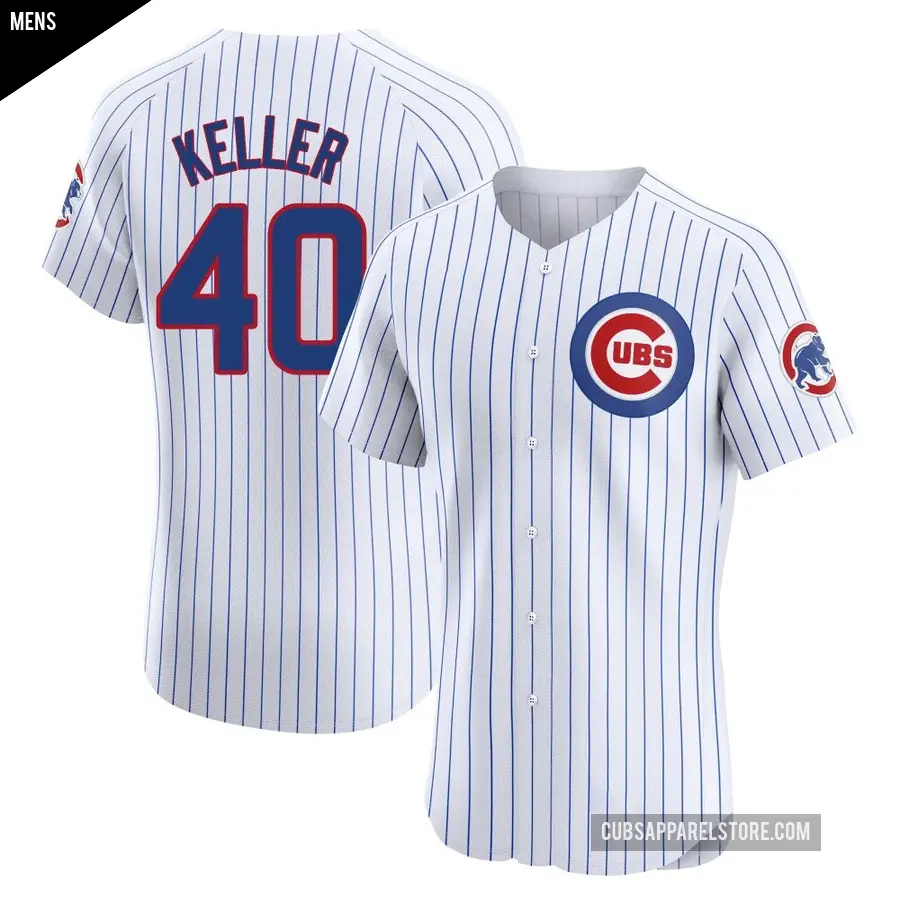 Men's Chicago Cubs ＃40 Brad Keller Elite White Home Jersey