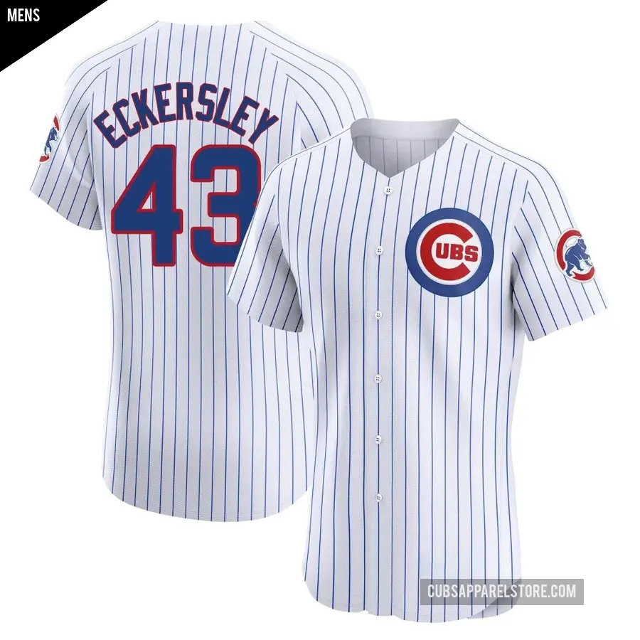 Men's Chicago Cubs ＃43 Dennis Eckersley Elite White Home Jersey