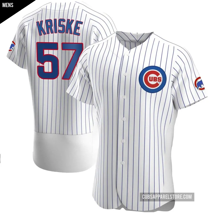 Men's Chicago Cubs ＃57 Brooks Kriske Authentic White Home Jersey