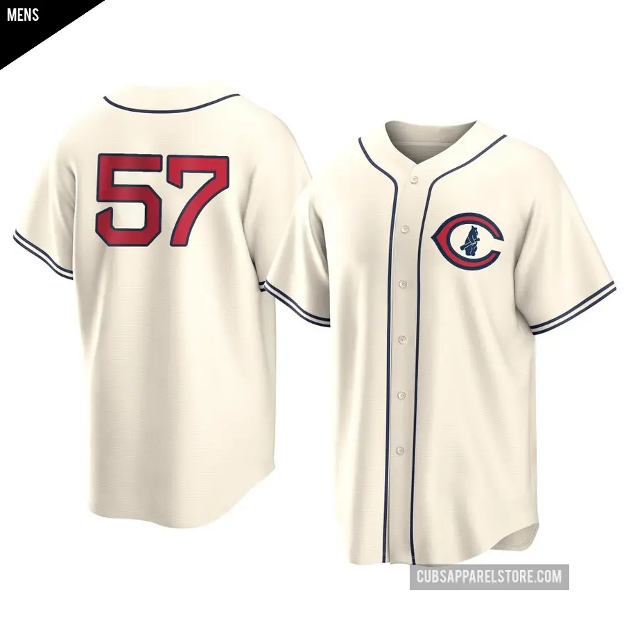 Men's Chicago Cubs ＃57 Brooks Kriske Replica Cream 2022 Field Of Dreams Jersey