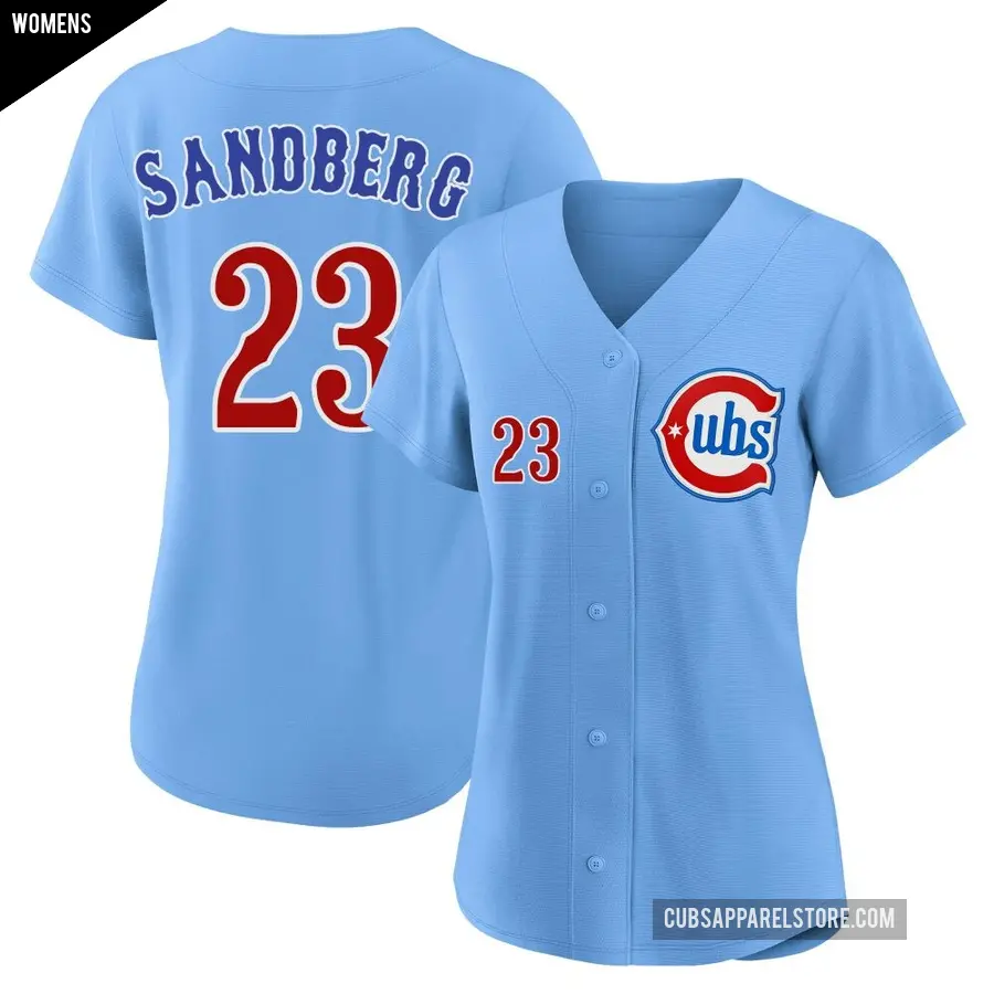 Women's Chicago Cubs ＃23 Ryne Sandberg Limited Royal 2nd Alternate Jersey
