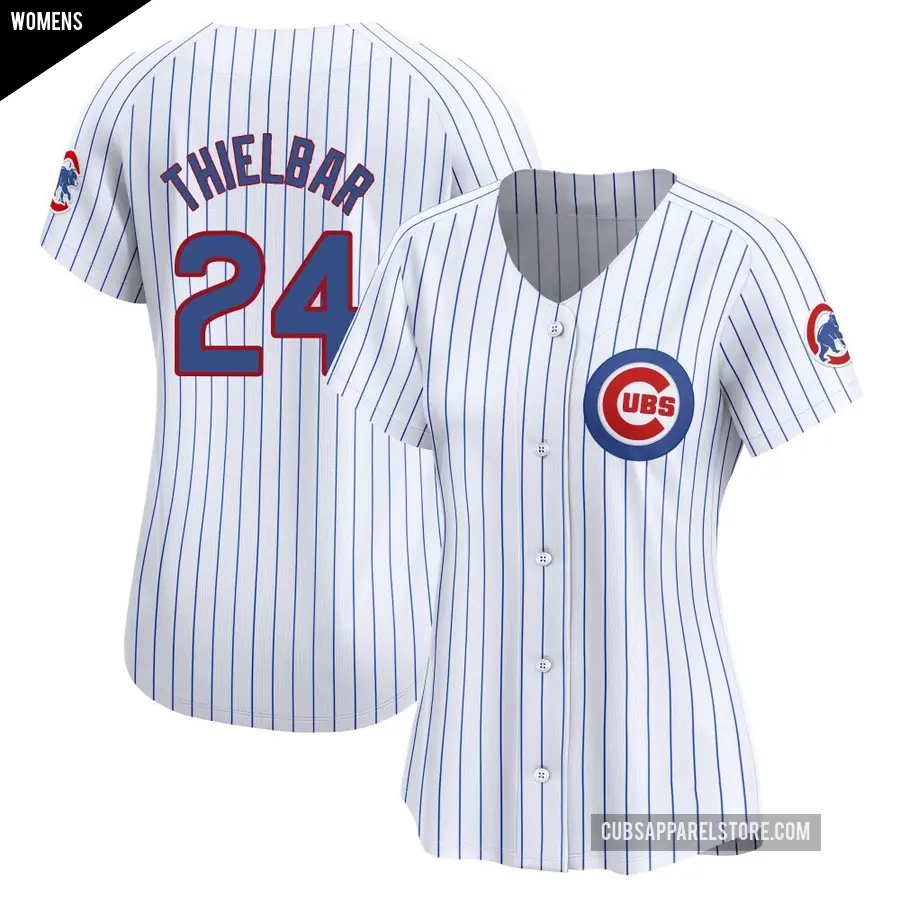 Women's Chicago Cubs ＃24 Caleb Thielbar Limited White Home Jersey