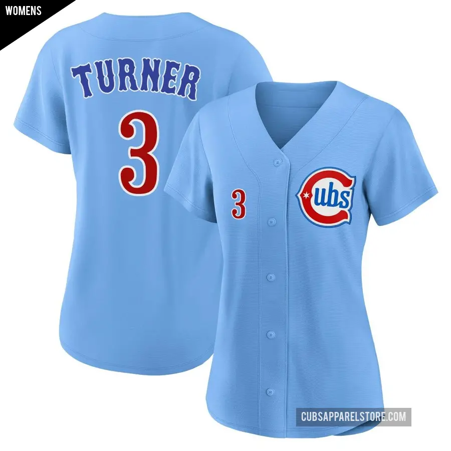 Women's Chicago Cubs ＃3 Justin Turner Limited Royal 2nd Alternate Jersey