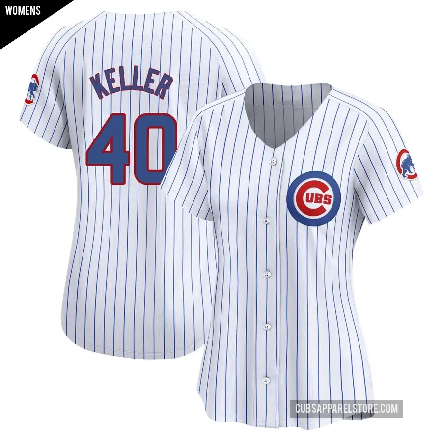 Women's Chicago Cubs ＃40 Brad Keller Limited White Home Jersey