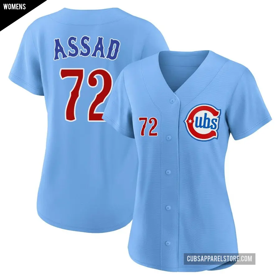 Women's Chicago Cubs ＃72 Javier Assad Limited Royal 2nd Alternate Jersey