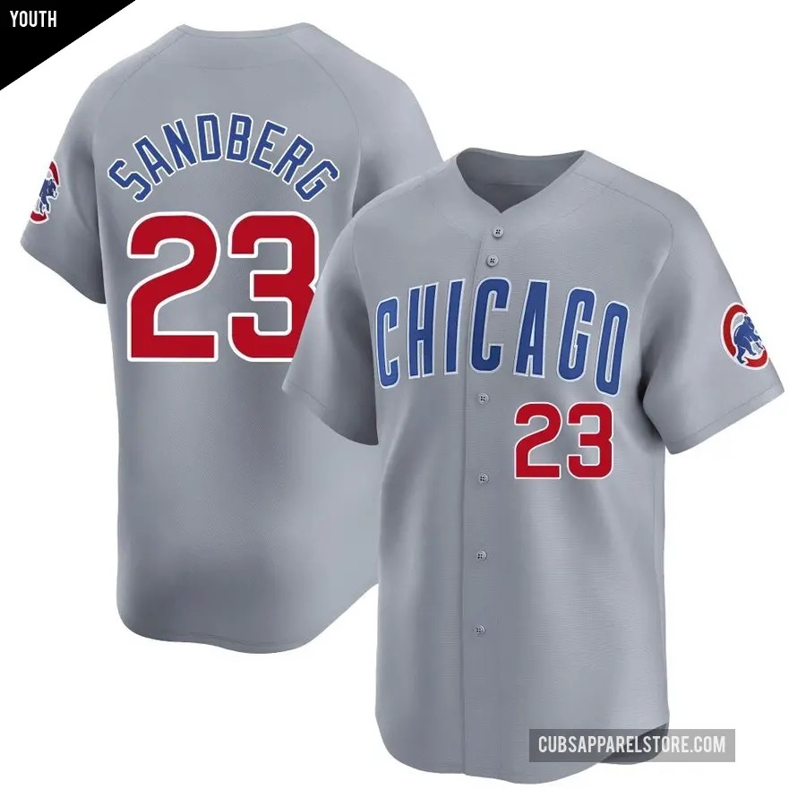 Youth Chicago Cubs ＃23 Ryne Sandberg Limited Gray Road Jersey