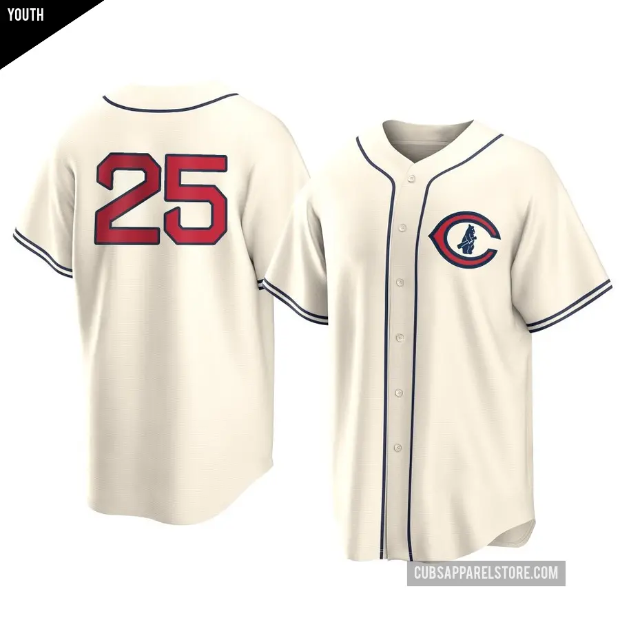 Youth Chicago Cubs ＃25 Moises Ballesteros Replica Cream 2022 Field Of Dreams Jersey