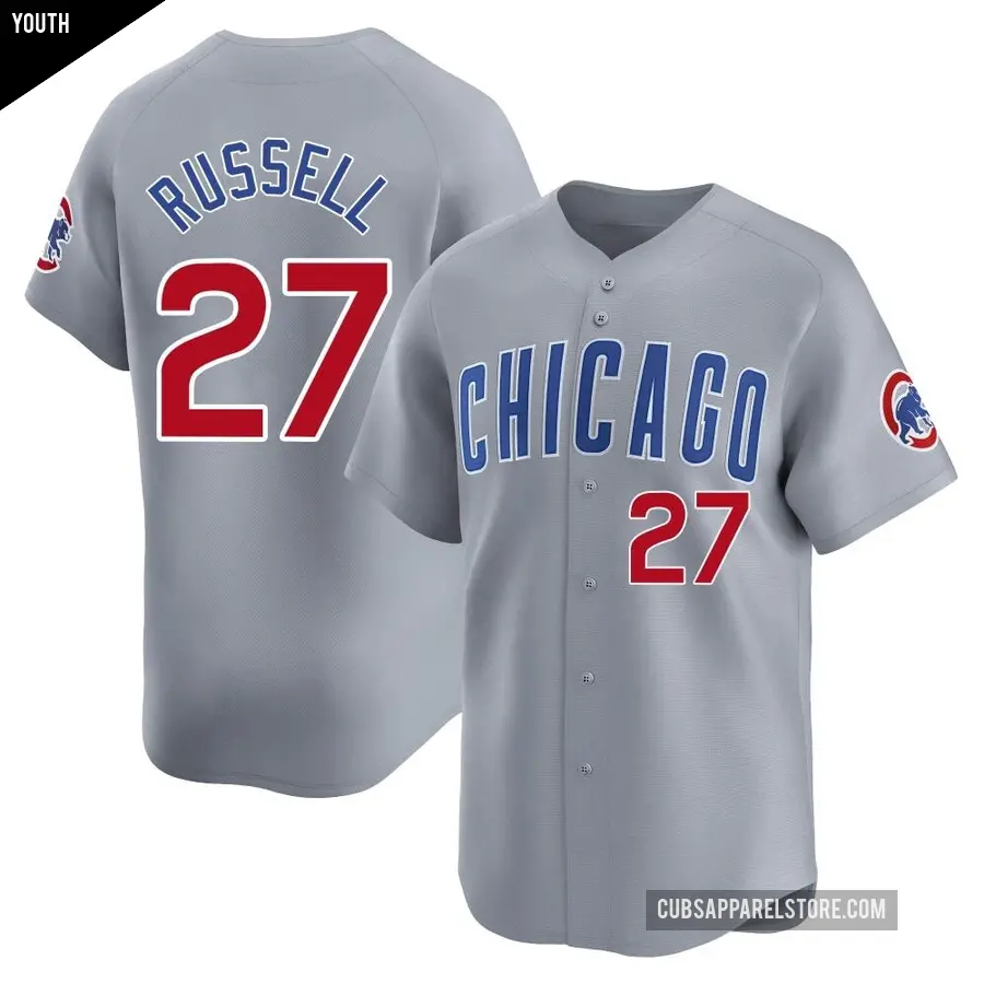Youth Chicago Cubs ＃27 Addison Russell Limited Gray Road Jersey