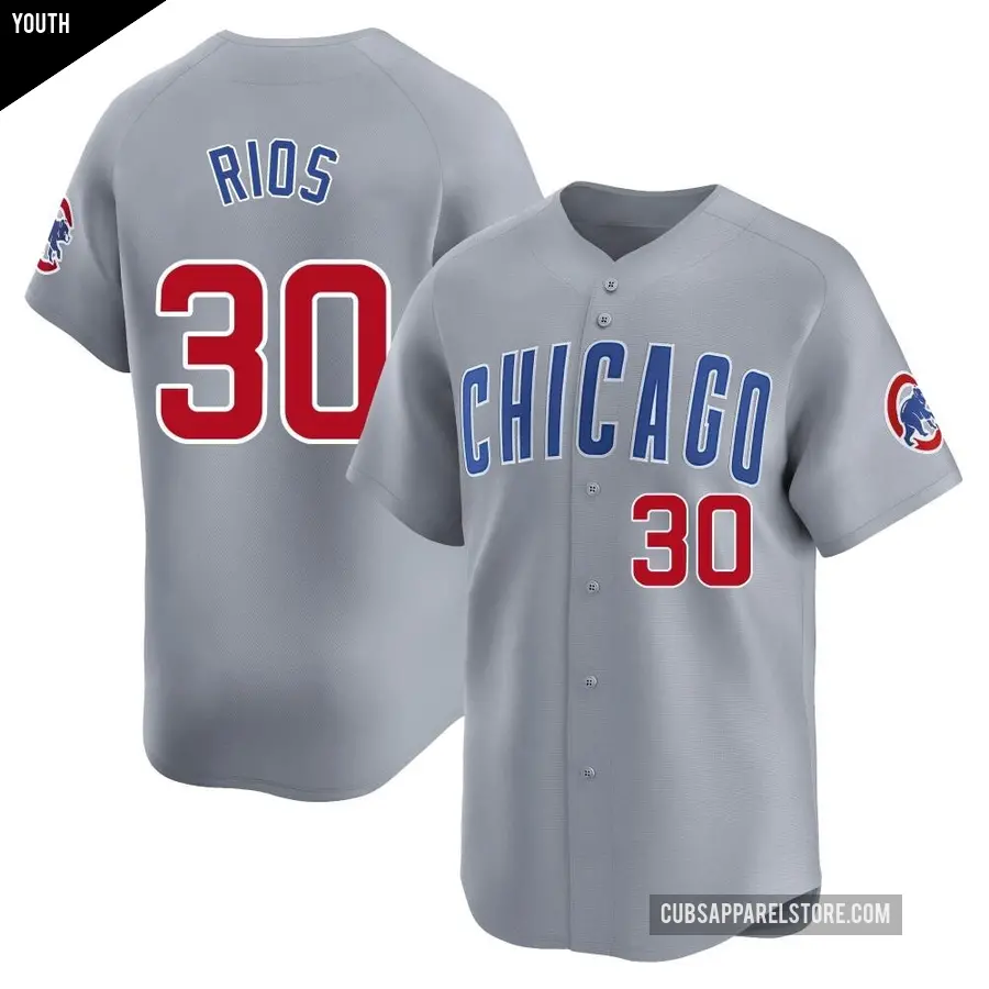 Youth Chicago Cubs ＃30 Edwin Rios Limited Gray Road Jersey