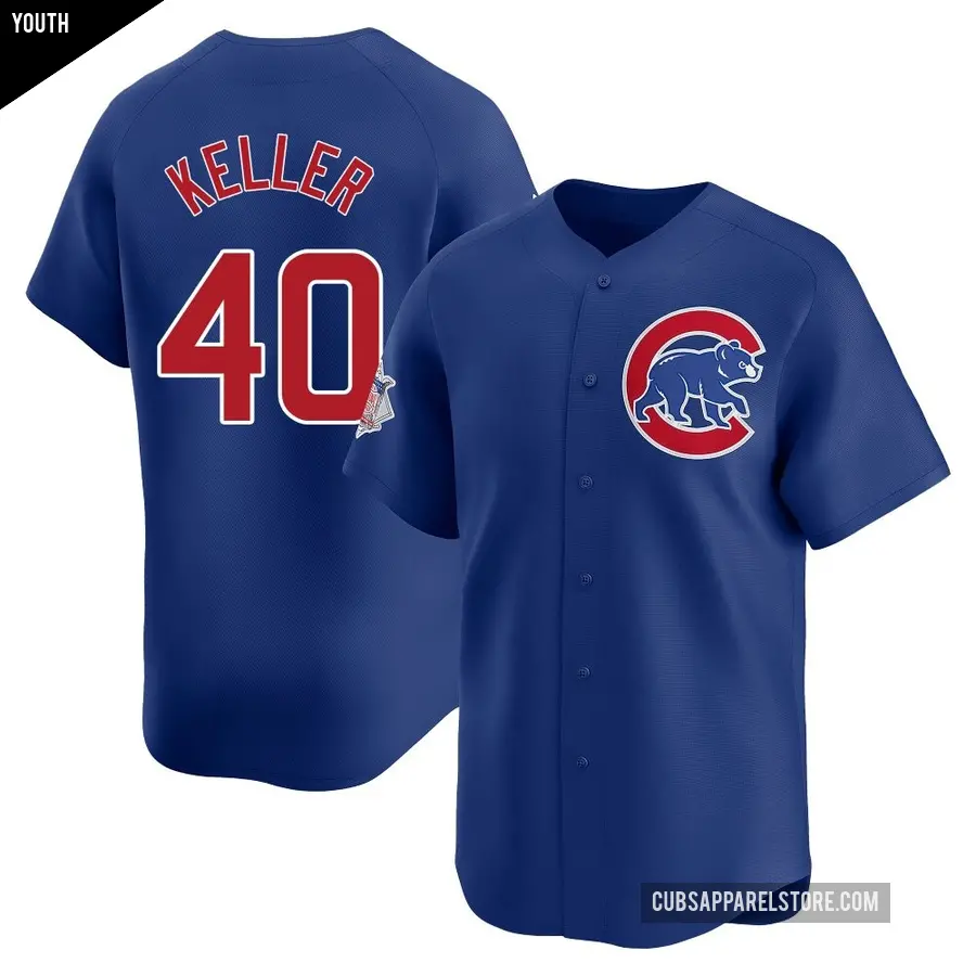 Youth Chicago Cubs ＃40 Brad Keller Limited Royal Alternate Jersey