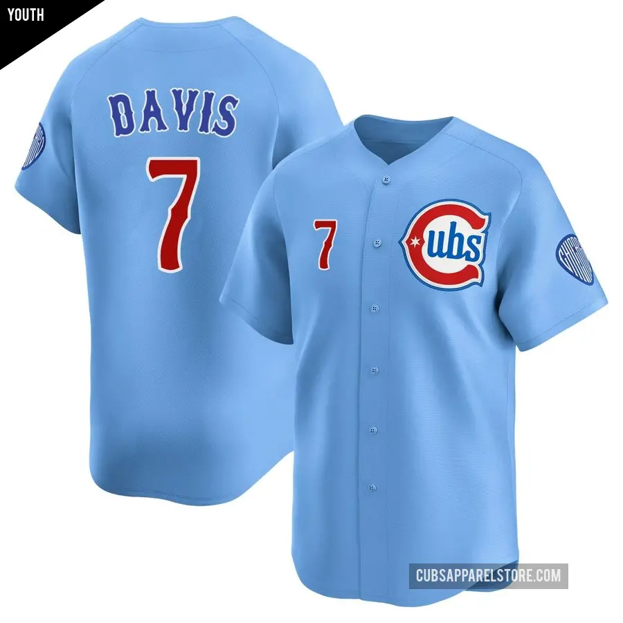 Youth Chicago Cubs ＃7 Jody Davis Limited Royal 2nd Alternate Jersey